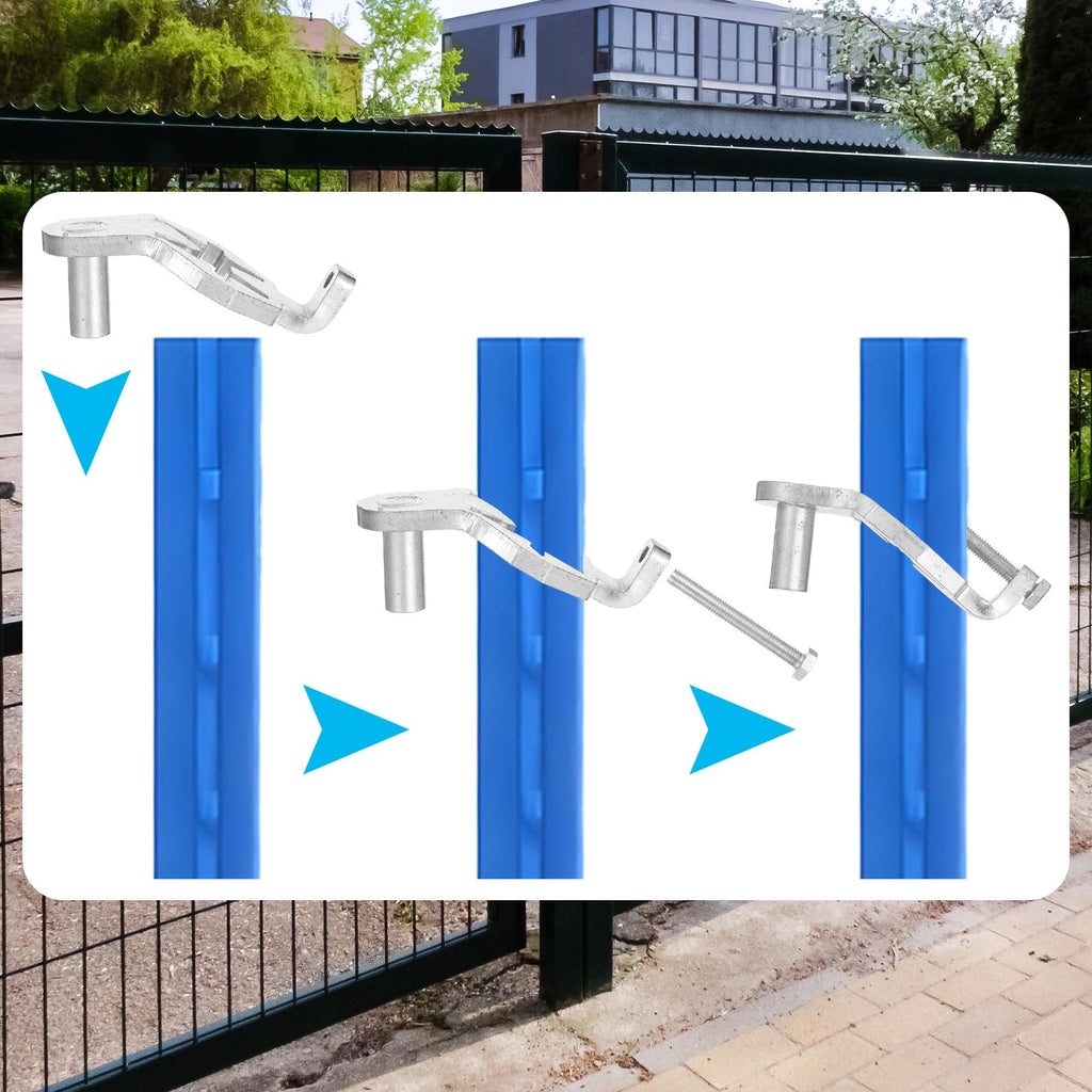 T-Post Gate Hinge Pins, Heavy Duty Gate Hanger, 5/8 Inch, 2 Pack, for Farm Garden and Backyard Gates, Easy to Install