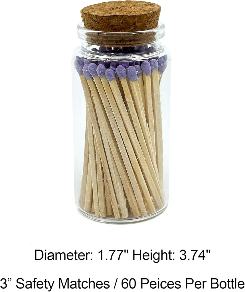 Matches in a Jar | 60+ Matchsticks | Decorative Matchsticks with Strike Pad | Candle Match Holder Long for Fireplace - Set of 60