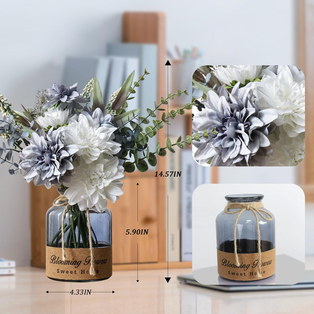 Faux Flowers in Vase, Artificial Flowers in Vase, Table Centerpieces, Flower Centerpieces for Tables, Fake Flowers in