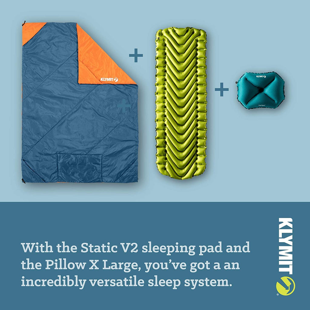 Versa Packable Camping Blanket and Comforter, Blue/Orange