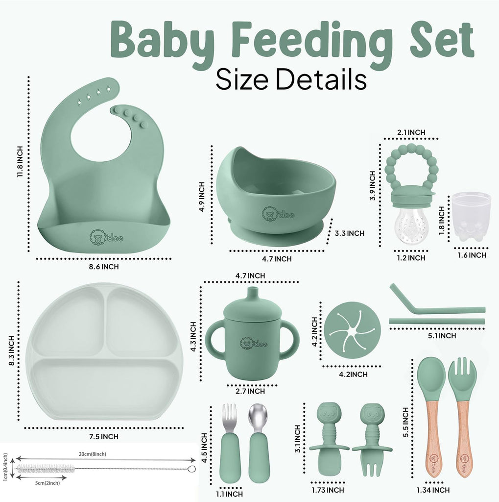 TM Silicone Baby Feeding Set, Piece Baby Weaning Set BPA-Free