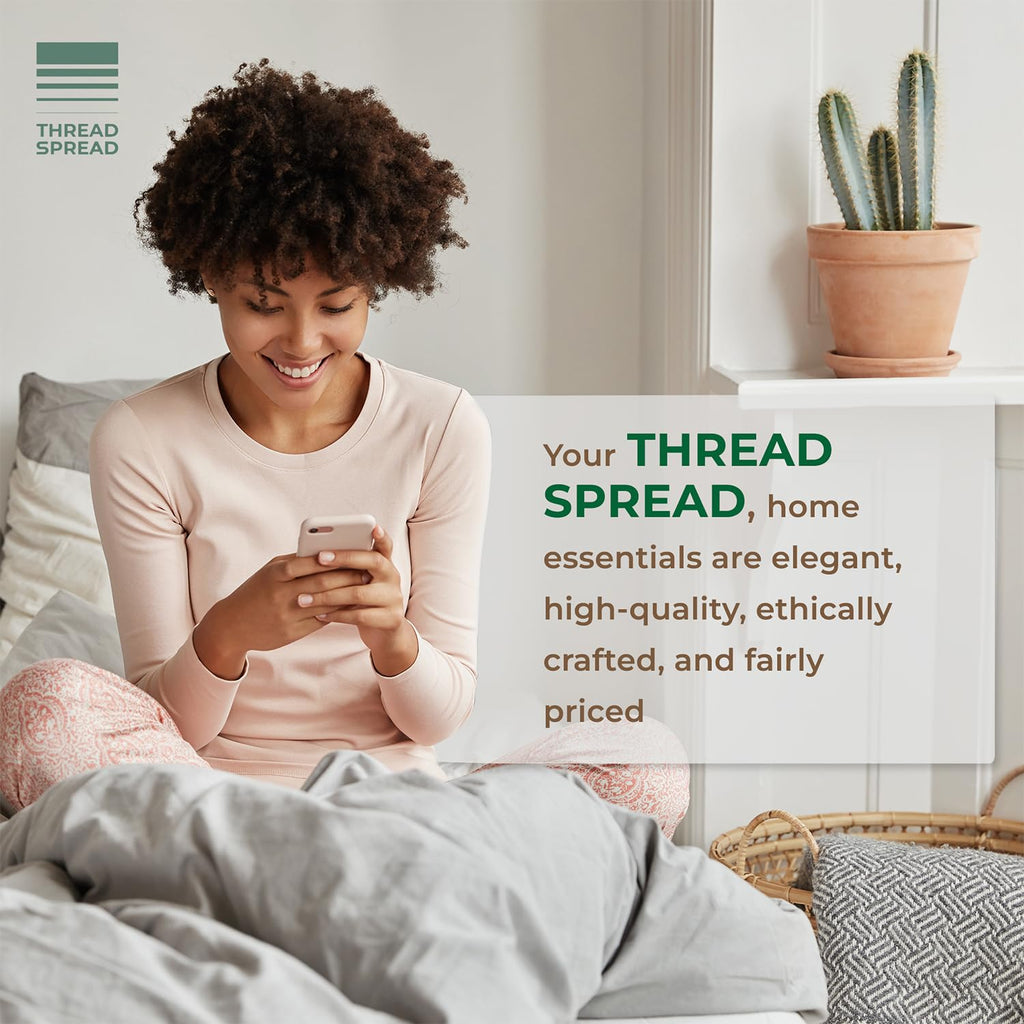 100% Organic Cotton Sheets - Organic Cotton Percale Sheet Set (4 PC, Variegated Stripe), Soft