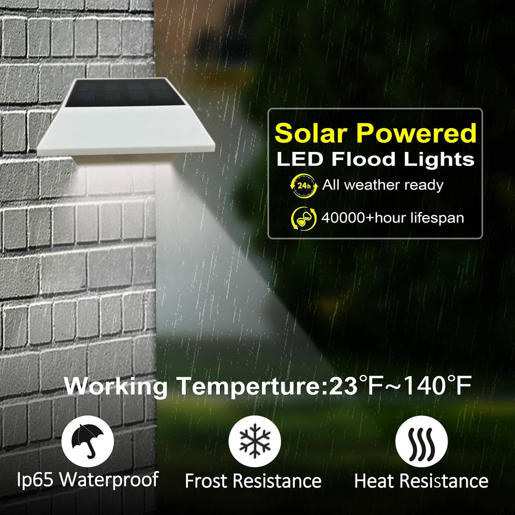 Solar Gutter Lights Motion Sensor Outdoor Security Light (2 Pack), LED (6-Diode) Waterproof Durable Fence Gutter