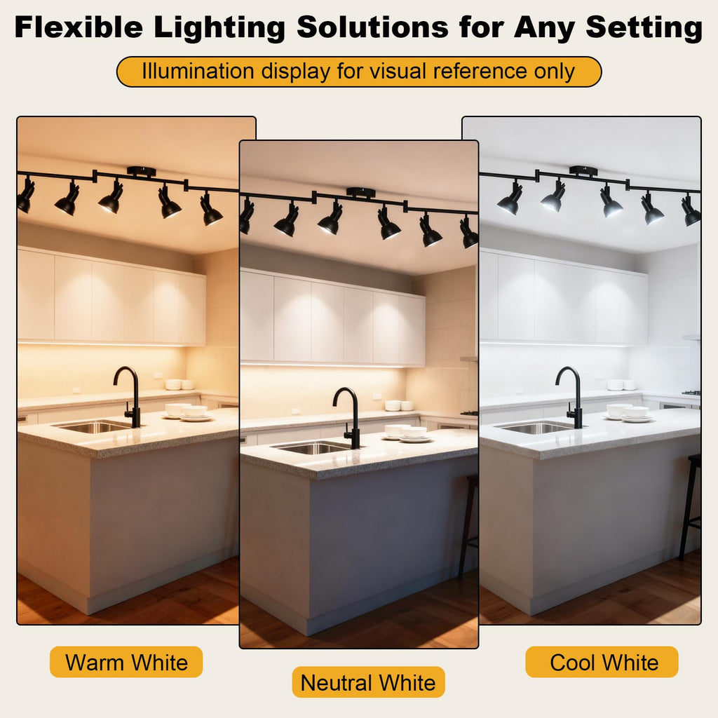 Track Lighting, Adjustable Ceiling Light Fixture Black