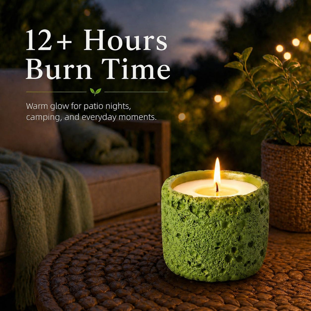 6oz Citronella Candle Outdoor, Small Citronella Candle Indoor, Candles Scented, Non Toxic Soy, Green Ceramic Jar