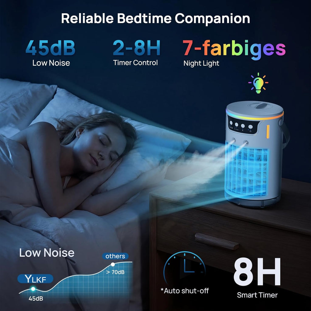Portable Air Conditioners, Personal Evaporative Air Cooler 1200ML with Ice Cooling Mist Fans That Blow Cold Air Like