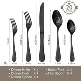 20-Piece Teardrop Silverware Set for 4, 18/10 Stainless Steel Flatware Set