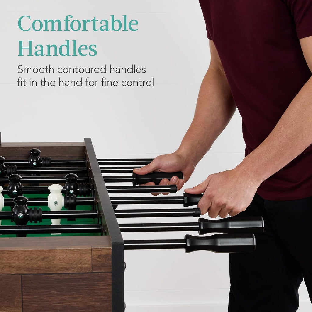 Full 54 Inch Regulation Foosball Table for Home, Game Room - Includes 2 Balls, 2 Cup Holders