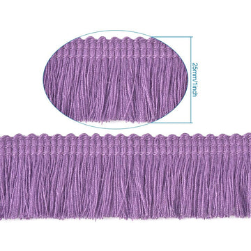 MegaPet Polyester Fringe Tassel Lace Trim 1 Inch x 82 Feet Chainette Fringe Fibre Trim Light Purple for Sewing