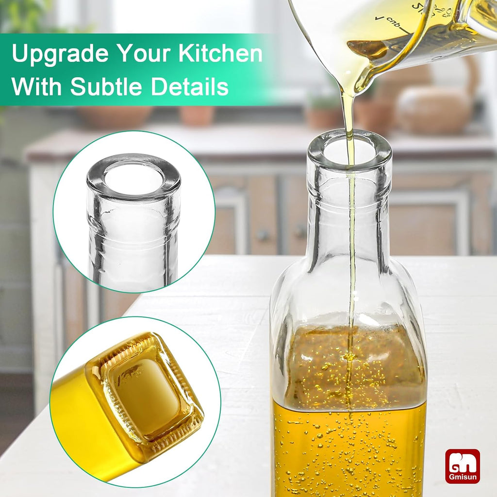 Olive Oil and Vinegar Dispenser Bottle Set, 2 Pack Oil and Vinegar Dispenser Bottle, 17oz Kitchen Oil Dispenser - Set of 2