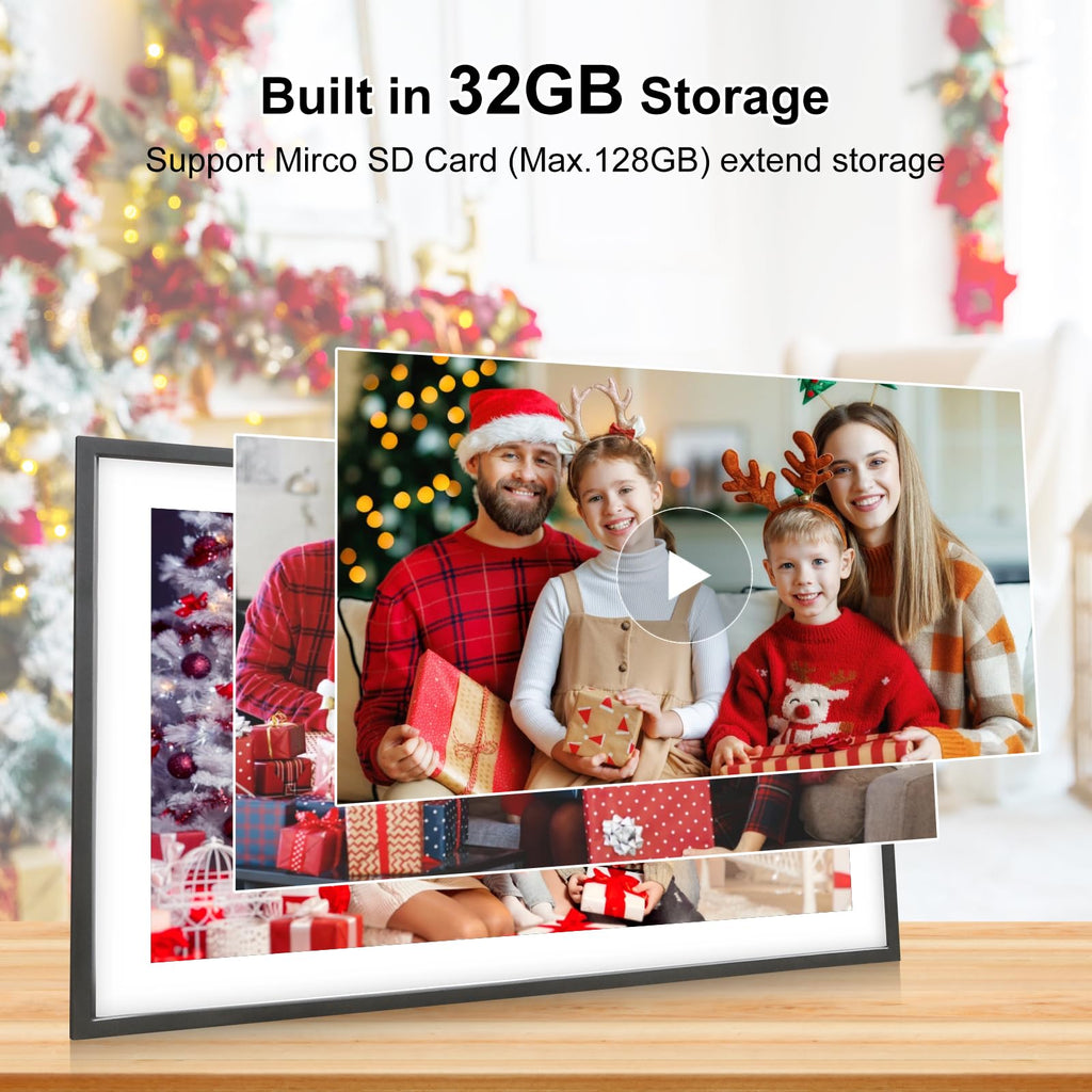 Frameo Digital Picture Frame WiFi 15.6 Inch Large Digital Photo Frame, 32GB, 1920 * 1080 IPS HD Touch Screen