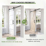 Double 24x84 inch White Barn Door with 8FT Barn Door Hardware Kit Included,with MDF and Wood,DIY Ass