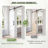 30inx80in White Barn Door and 5.5FT Sliding Barn Door Hardware Kit Included,Solid,MDF, PVC Surface,D