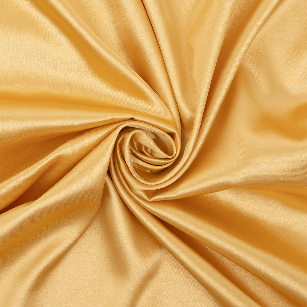 Gold Charmeuse Satin Fabric 60" Wide Soft Silky Satin Fabric by the Yard