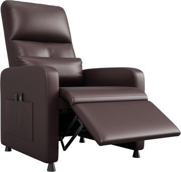 Power Recliner Chair, Adjustable Electric Recliner Ergonomic Overstuffed PU Leather Single Sofa, Tall Back