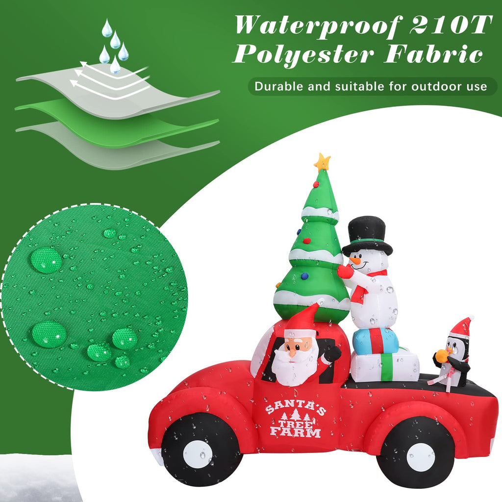 Christmas Inflatables, 8FT Light Up Red Truck Christmas Decor