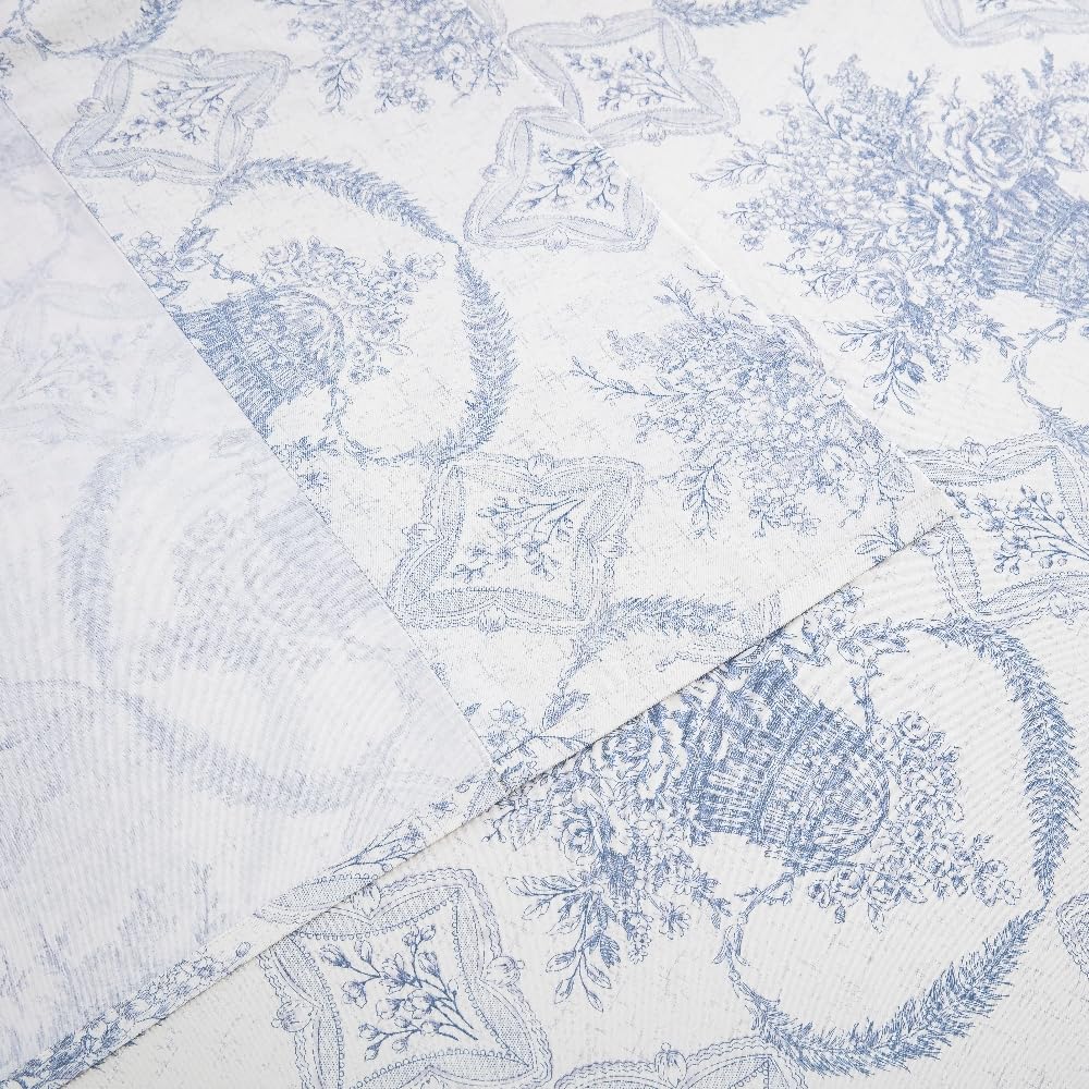 100% Cotton Bedding Printed Sheets Set. Up to 14" Deep Mattress, Farmhouse Country Cottage Pattern Bedlinen