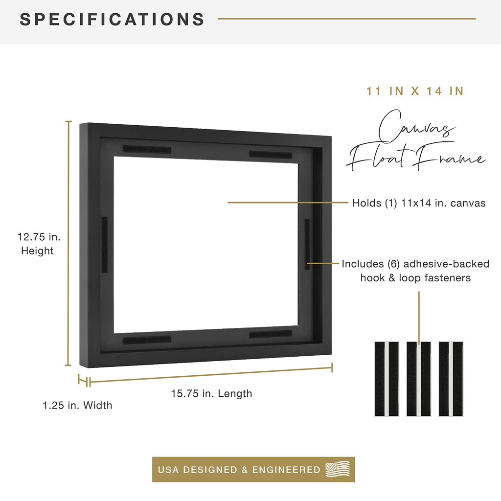 Canvas Float Frame, 11x14, Black, 1-Pack