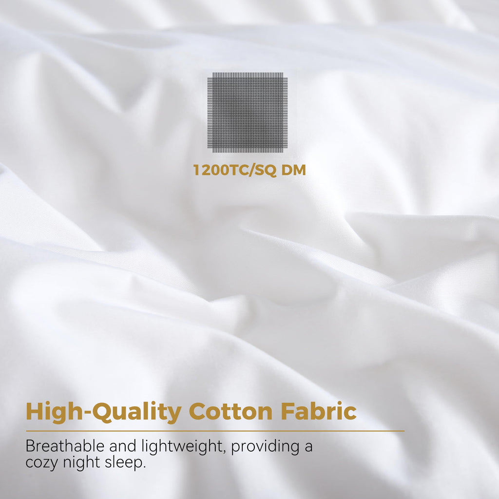 75% Premium Down Comforter King Size, 100% Organic Cotton Fabric Duvet Insert, 750+ Fill Power Hotel Style