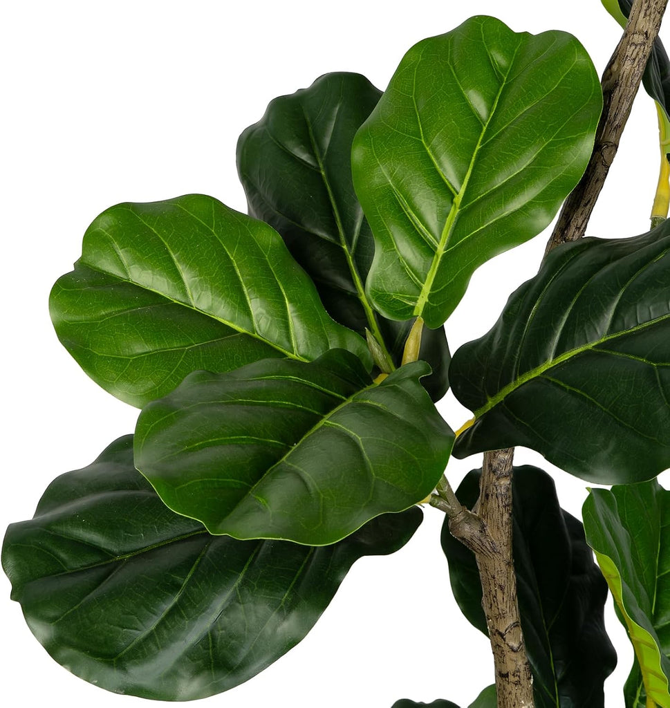 Artificial Fiddle Leaf Fig Tree-5 FT Fake Plant with Nursery Planter,Fake Plants Living Room Decor Indoor