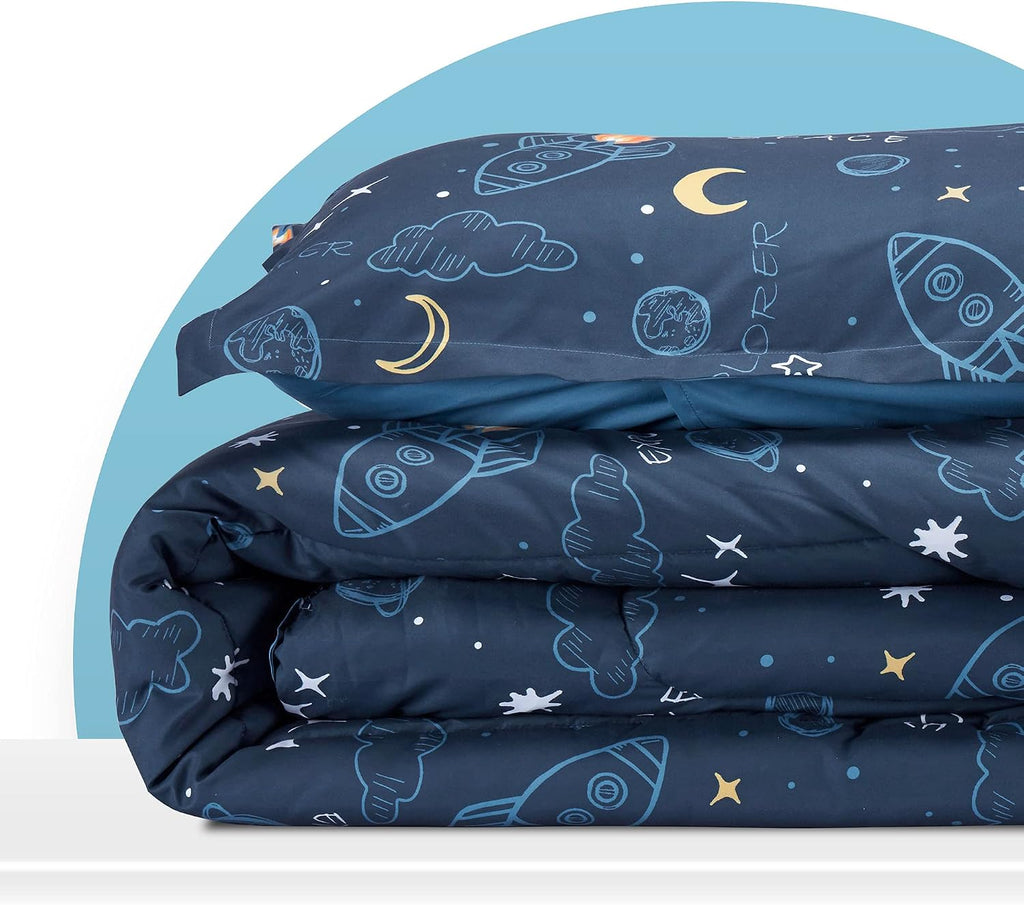 Kids Bedding Comforter Set Full/Queen - Super Soft & Cute Printed 3-Piece Comforter Set All Seasons for Boys, Girls