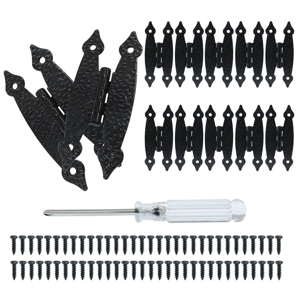 12Pcs Black H Cabinet Hinges