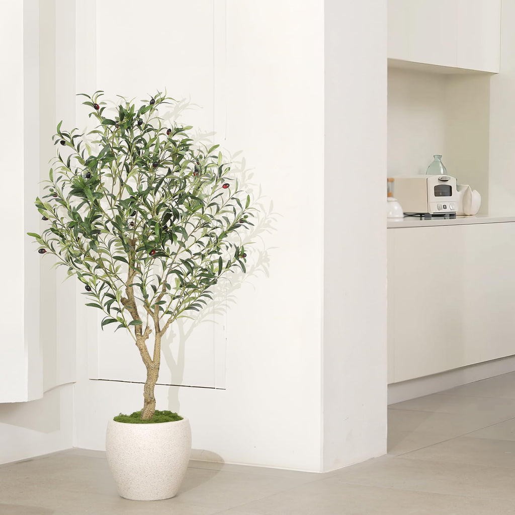 Faux Olive Tree 4ft with Large Olive Branches and Lifelike Leaves