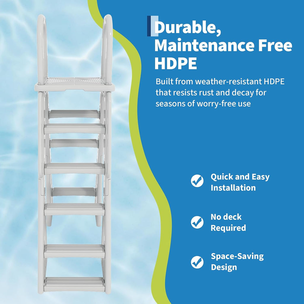 A-Frame Above Ground Pool Ladder, Fits 48-56 Inch Above Ground Pools | HDPE Entry Stairs, with Non-Slip Steps