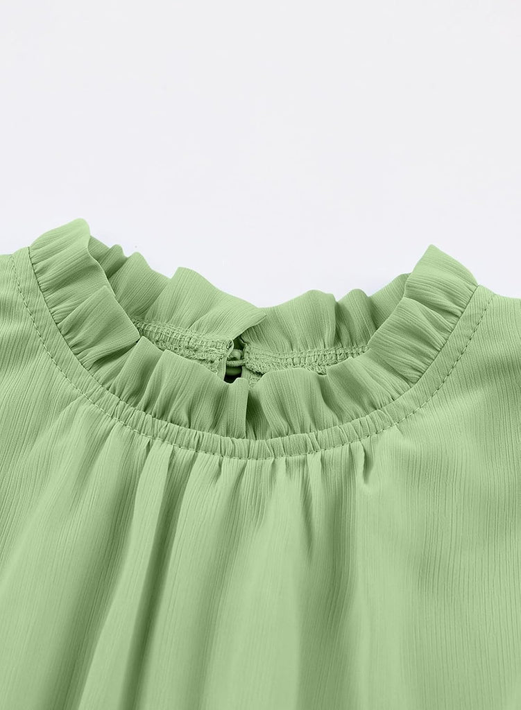 Girl Summer Short Sleeve Ruffle Party Dresses