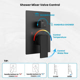 Rainfall Bathroom Shower System Rain Shower Head and Handle Set Wall Mounted Shower Complete Combo Solid Brass