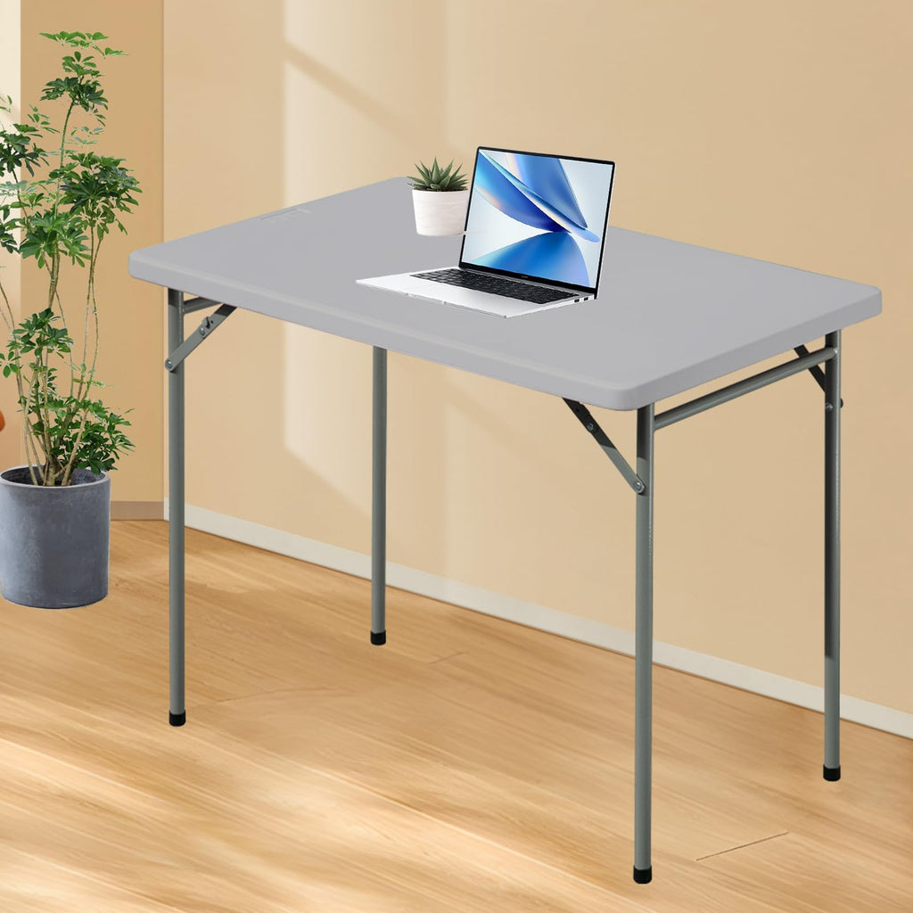 Folding Table 3ft Rectangular All-Occasion Plastic Folding Event Table for Indoor and Outdoor, Portable Desk
