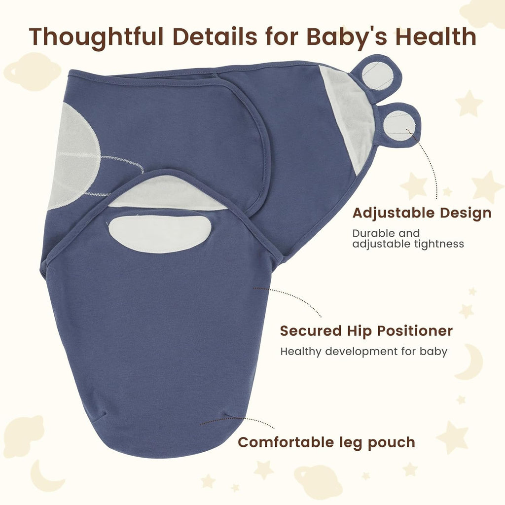 100% Cotton Baby Swaddle Sleep Sacks for Newborn, 3 Pack Soft Breathable Baby Swaddle Sack 0-3 Months for Boys Girls