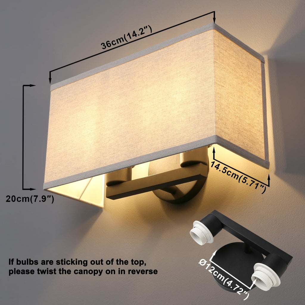 Linen Fabric Boho Wall Sconce Stairwell Indoor Light
