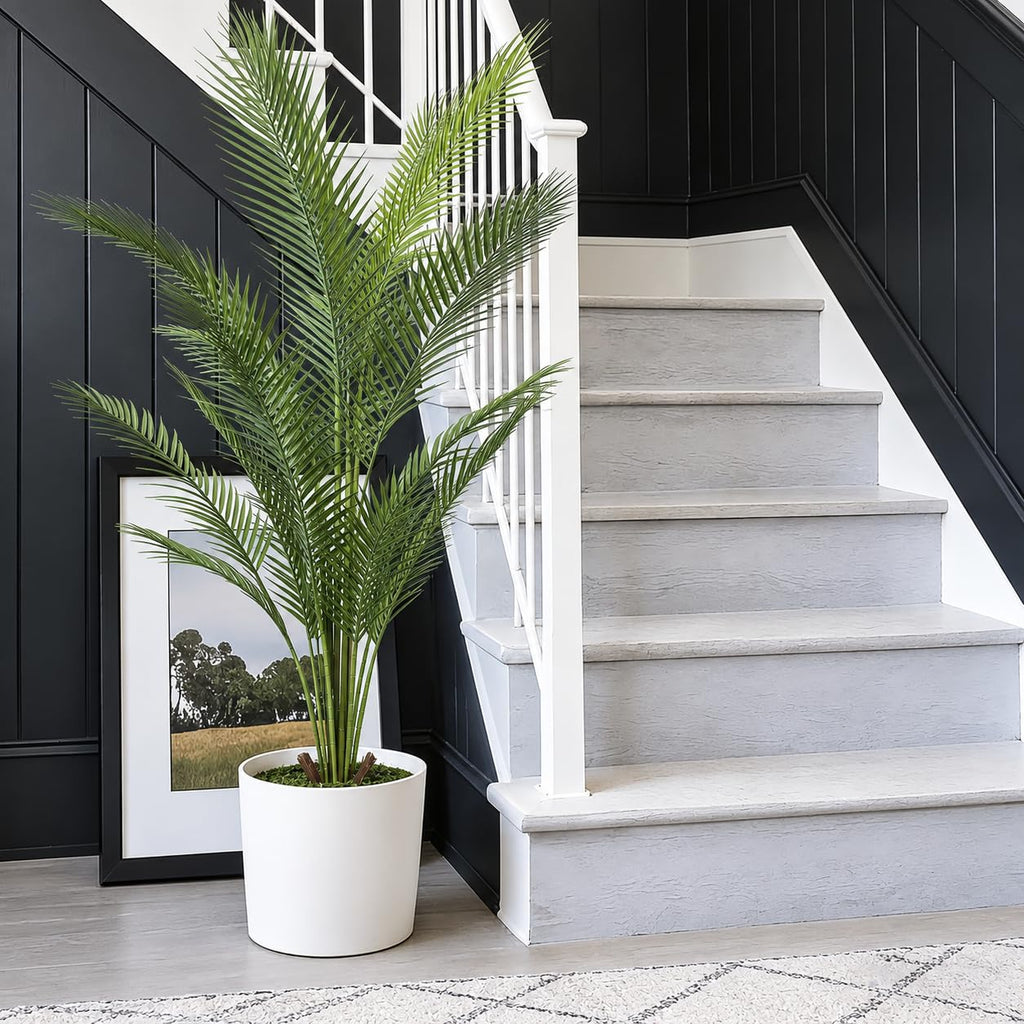 5FT Artificial Palm Trees 2-Pack, Faux Tropical Palm Plant with 18 Real Touch Trunks, Large Potted Faux Cycad Floor