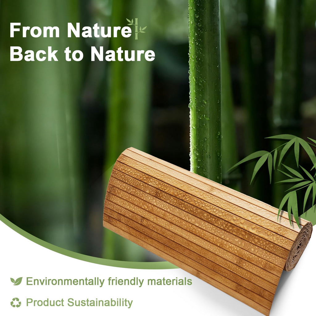 Flexible Bamboo Wall Paneling - 48"x96" Pole Wrap for Basement Columns & Curved Walls - Paintable Wood Slat Tambour