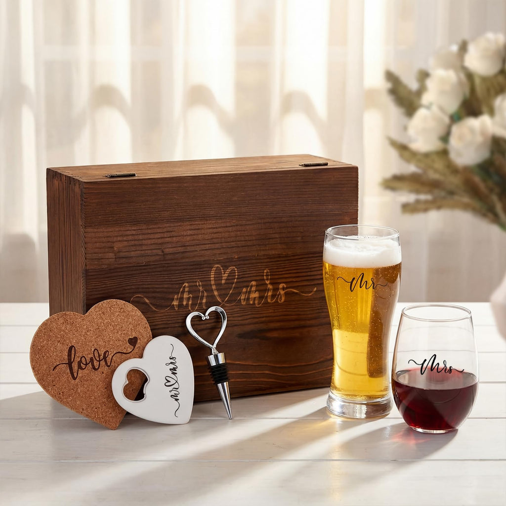 7 Pcs Bridal Shower Gifts for Couples Bride and Groom Wedding Gifts