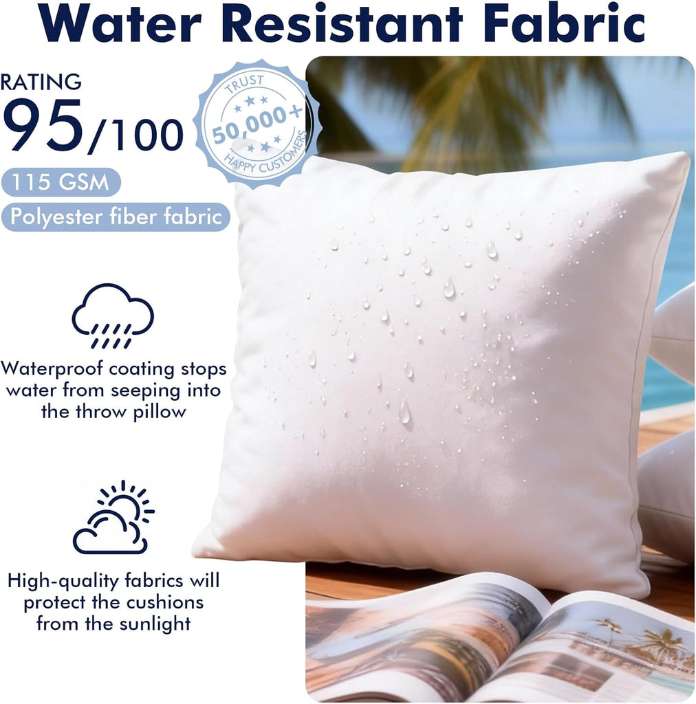 12x20 Outdoor Pillows,Water Resistant Lumbar Pillow Insert - Set of 2
