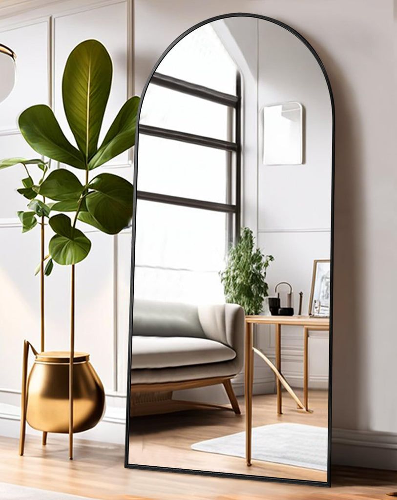 Full Length Mirror with Stand, 41"x81" Floor Mirror Freestanding, Arched Wall Mirror, Oversized, Wall Mounted Mirror