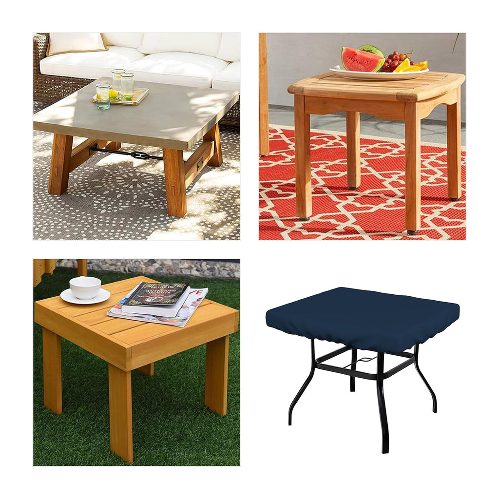 Square Table Top Cover, 12 Oz Waterproof UV & Weather Resistant Patio Table Cover, Outdoor Table Cover Outdoor