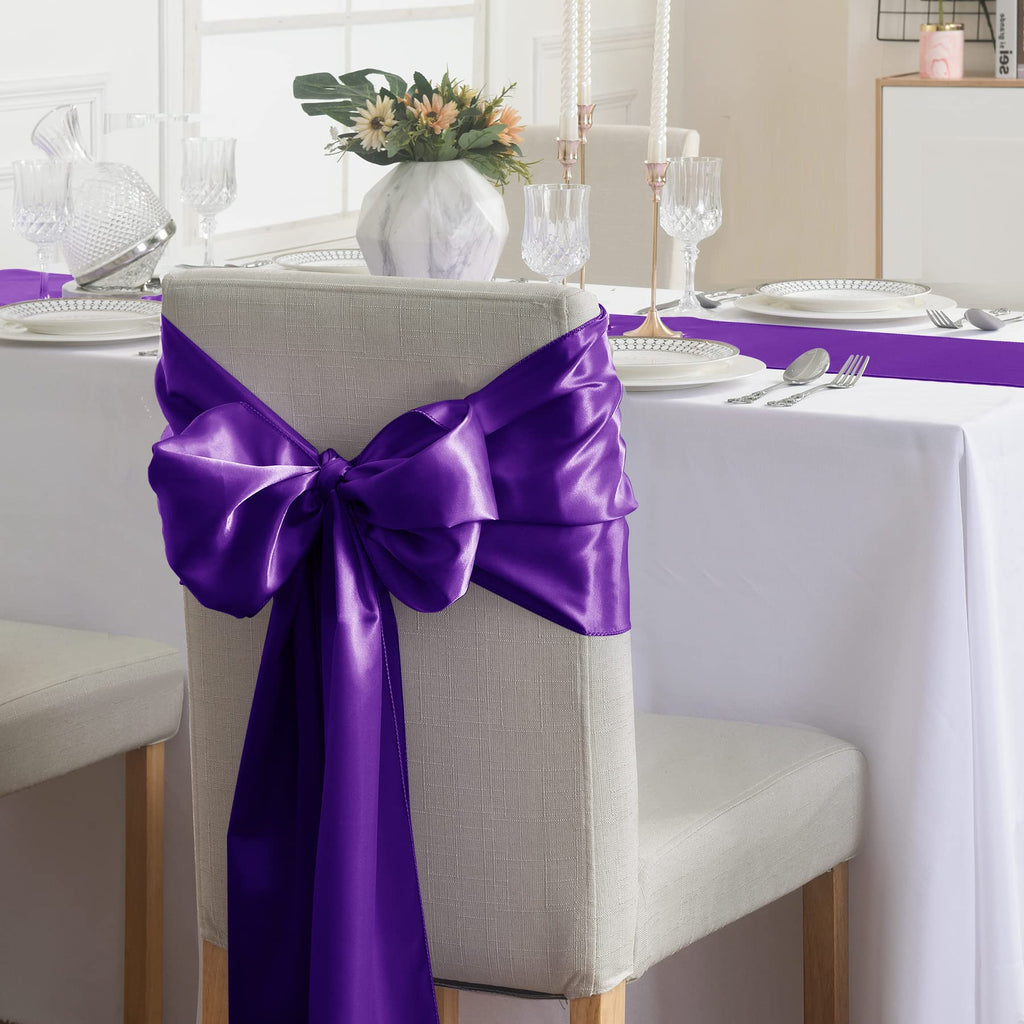12Pack Table Runner 12 x 108 Inches Satin Silk Table Runner for Wedding, Birthday Party, Banquets, Graduations