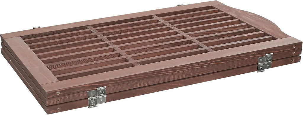 Wooden Freestanding Foldable Pet Gate, 3 Panels, Step Over (Brown, 30 inch)