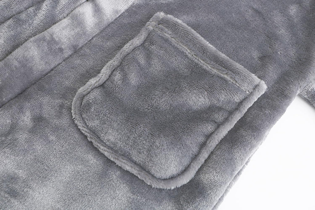 Kids Toddler Boys Girls Fleece Robe Soft Hooded Bathrobe Pajamas Sleepwear