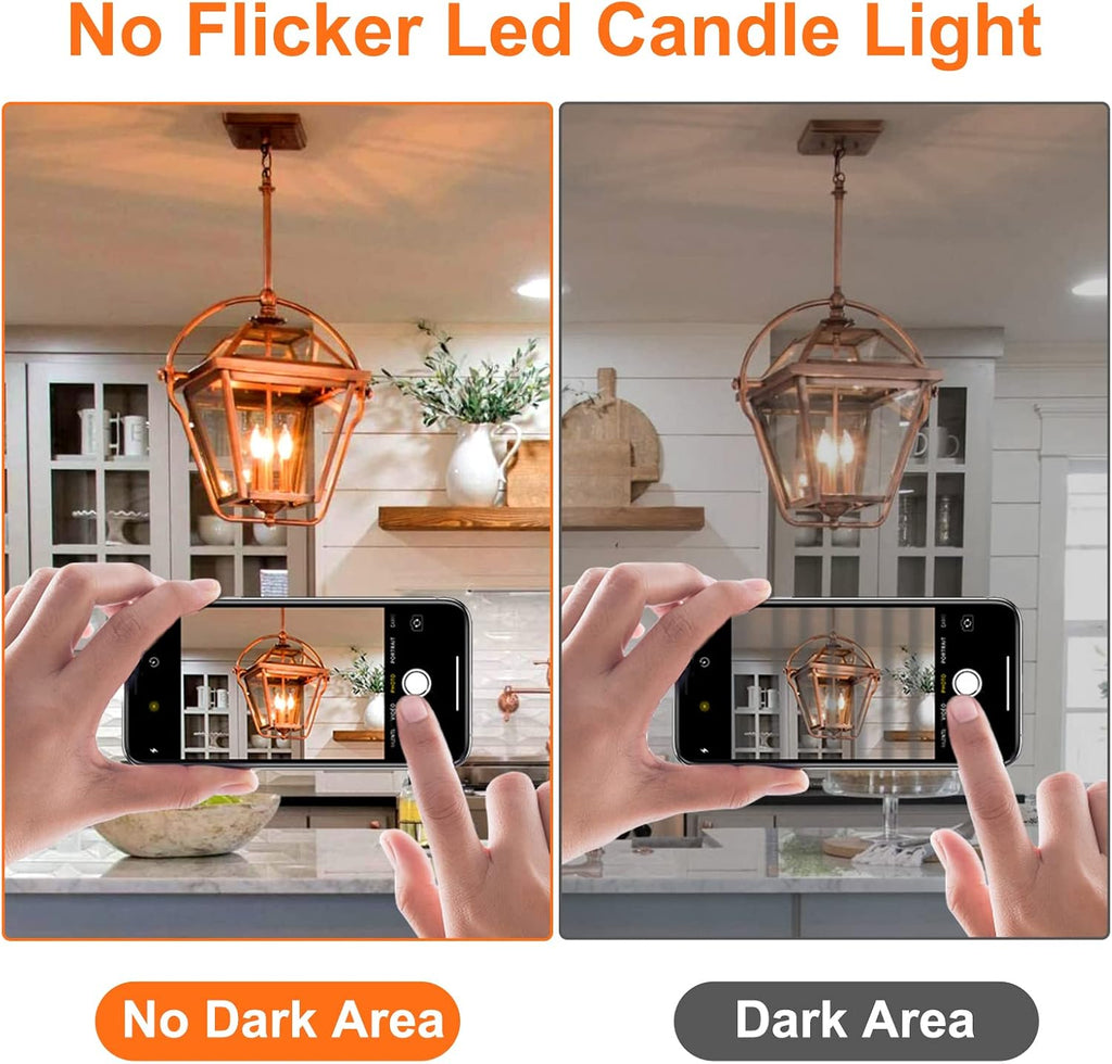 6x1.5 Watt LED Warm White Ceiling Fan Light Bulbs 20W Equivalent C32 Chandelier Light Bulbs Bright and Lasting 110