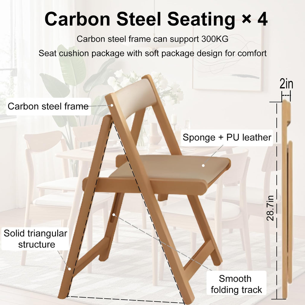 Folding Dining Table Set, Saving Space Extendable Drop Leaf Table