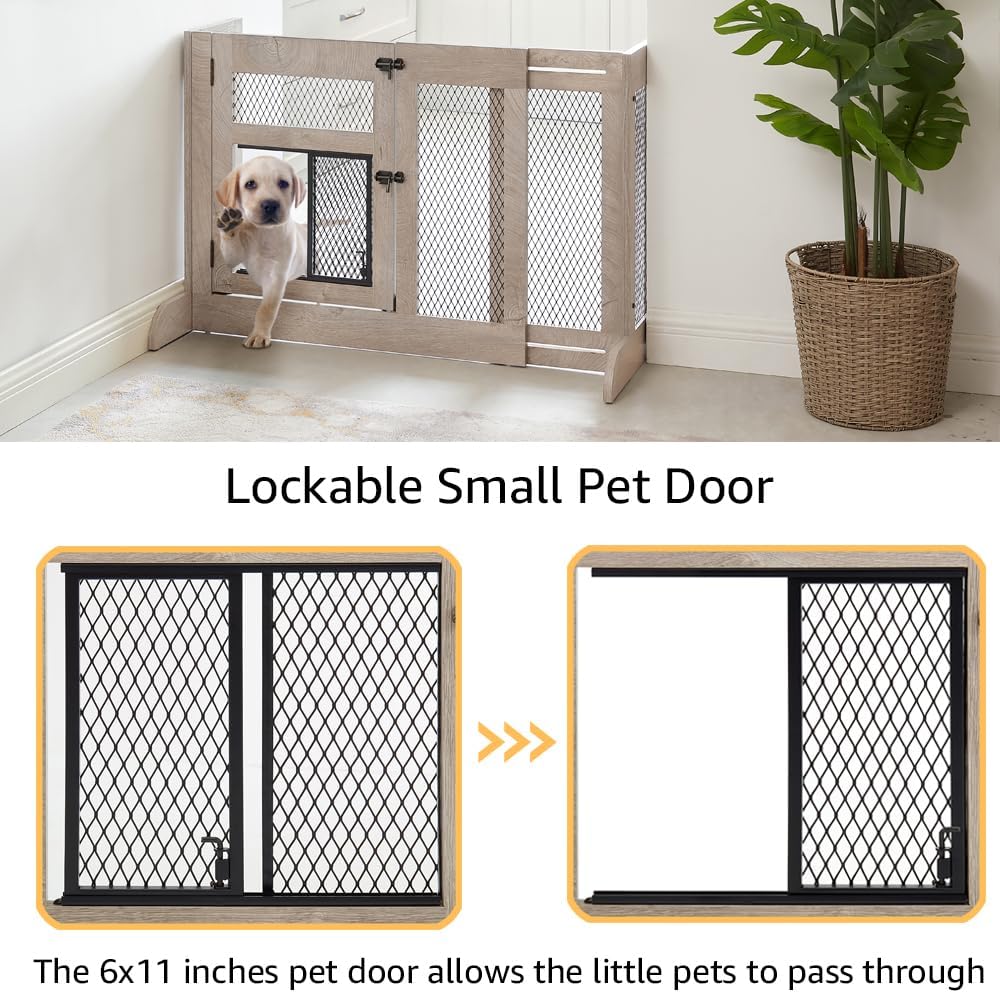 Dog Gate with Small Door to Separate Puppy and Large Dogs