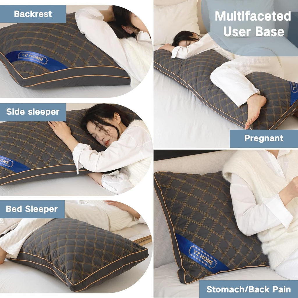 Long Body Pillow for Adults - Firm Body Pillow Insert with Shredded Blue Memory Foam, Adjustable Height, Soft Support