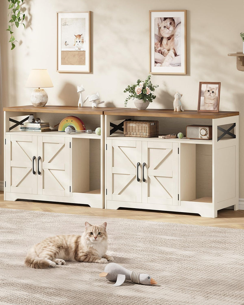 31" Cat Litter Box Enclosure, Hidden Litter Box with Storage