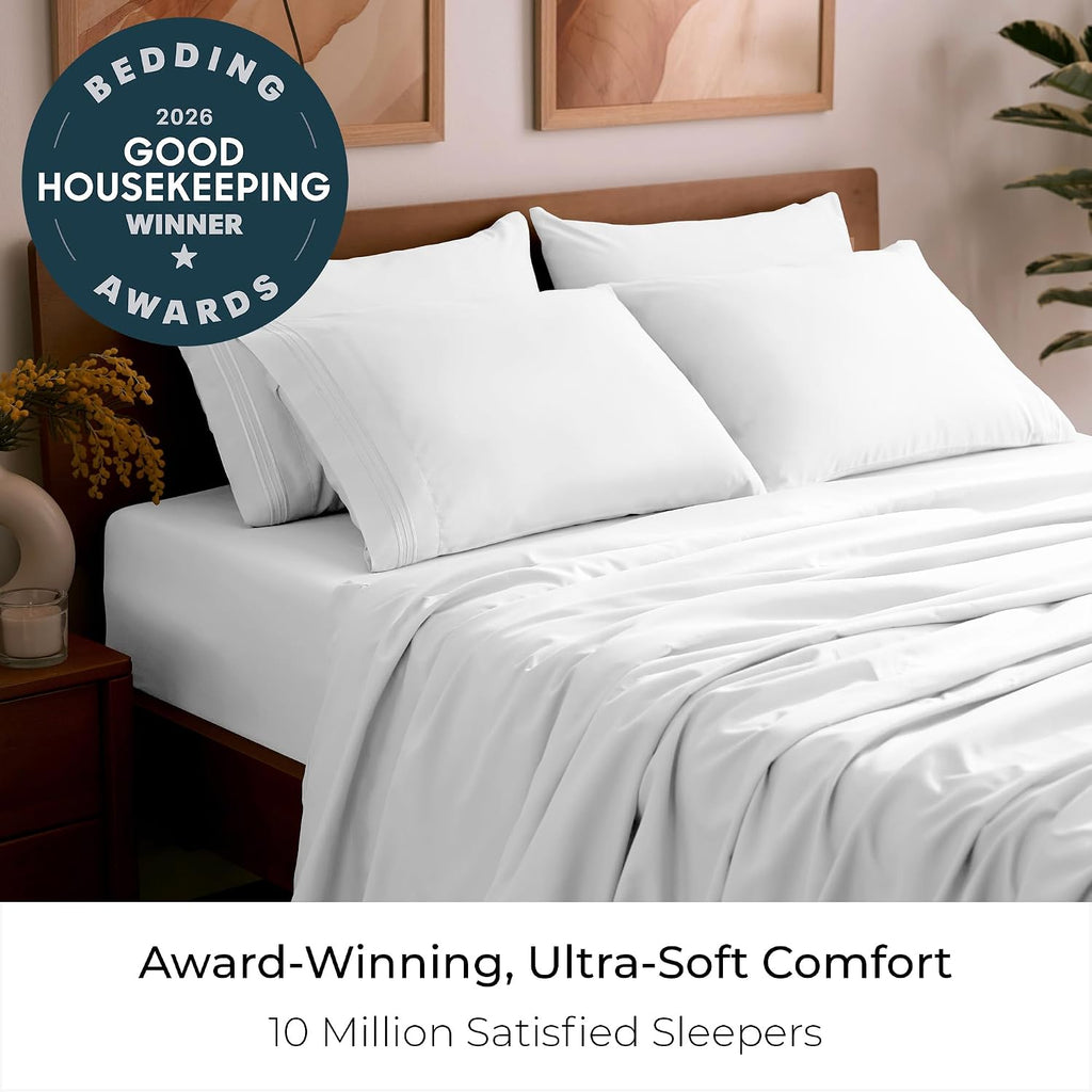 Queen Sheet Set - 6-Piece Iconic Collection Bedding | Including 4 Pillowcases, 16-Inch Deep Pocket, Easy Care, Extra