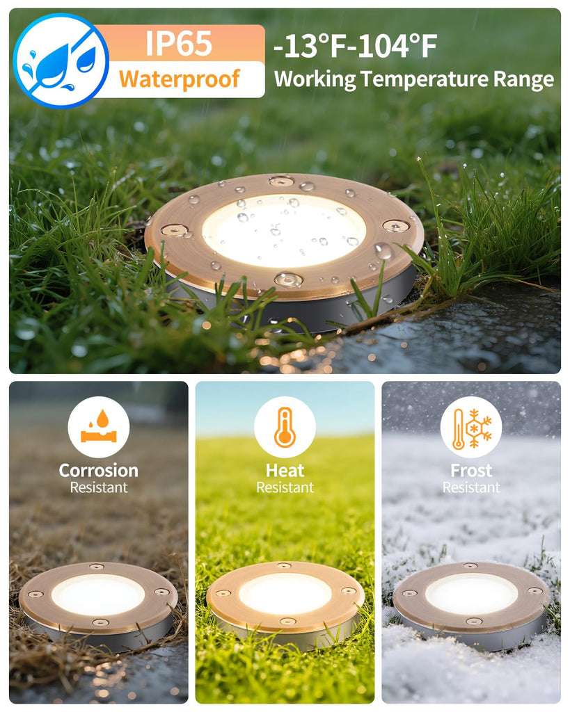 Landscape Well Lights 12V Low Voltage In-Ground Light 4W 1-Pack
