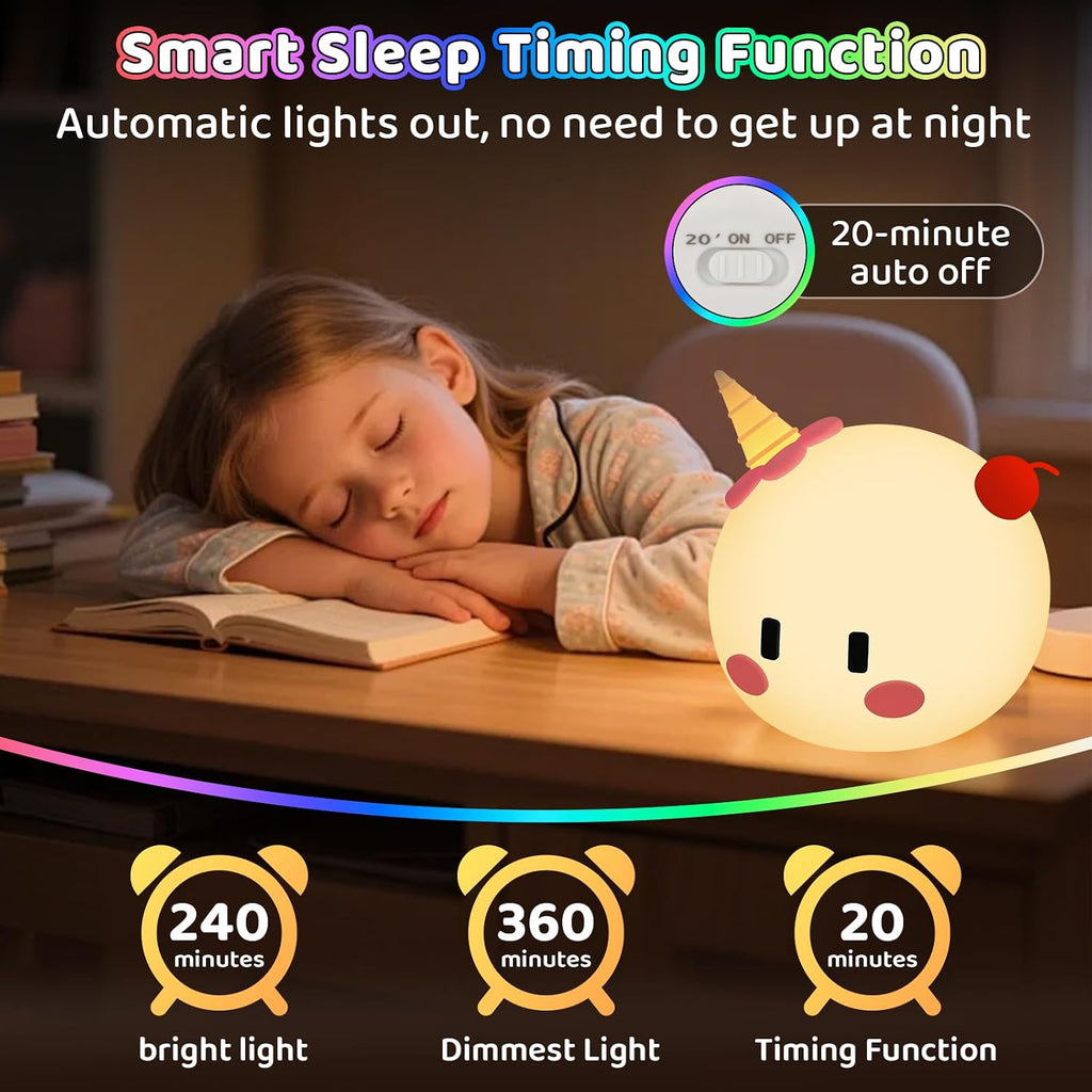 Monster Night Light for Kids, Color Modes & Voice Controlled Light Lamps, Cute Soft Touch Silicone Portable